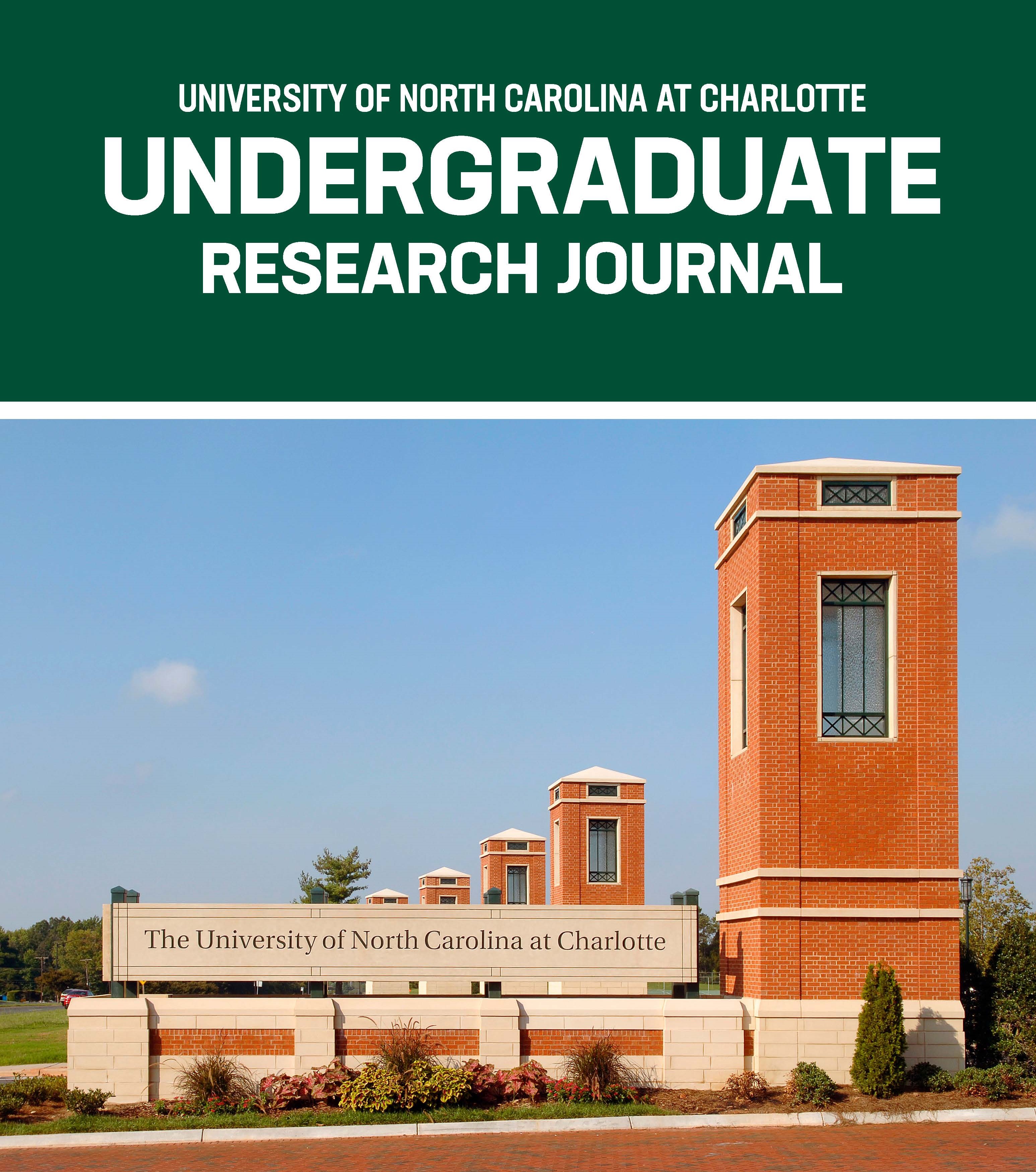 University of North Carolina at Charlotte Undergraduate Research Journal logo with a picture of the university